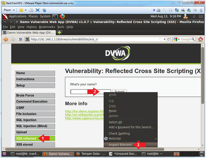 Exploiting DVWA Using Reflected Cross-Site Scripting (XSS)