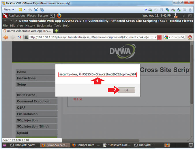 Exploiting DVWA Using Reflected Cross-Site Scripting (XSS)