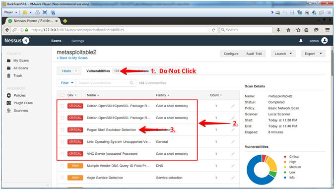 how to use nessus on metasploitable 2