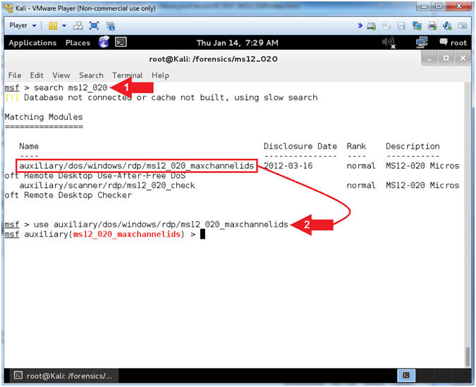 Metasploit Ms12 0 Kali 1 0 Rdp Windows Exploit Set Memory Crash Dump File